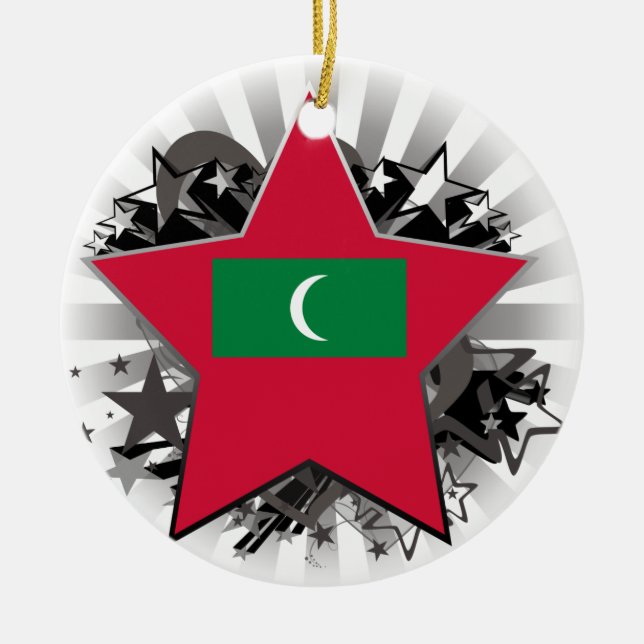 Ornamento De Cerâmica Estrela de Maldives (Frente)