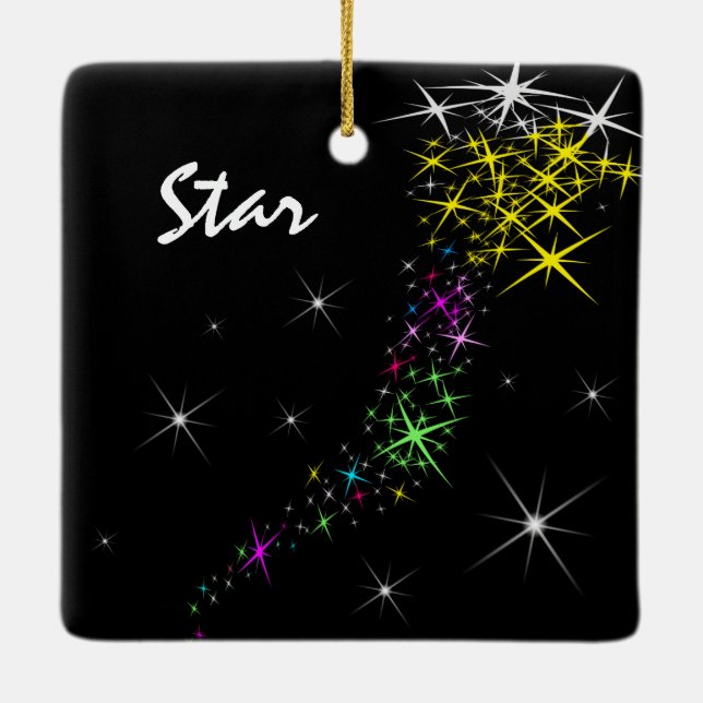 Ornamento De Cerâmica Estrela de Natal (Verso)