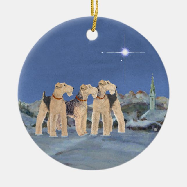 Ornamento De Cerâmica Estrela de Natal (Frente)