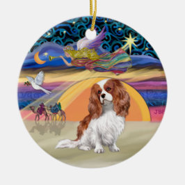 Ornamento De Cerâmica Estrela de Natal - Blenheim Cavalier King Charles