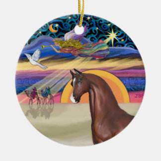 Ornamento De Cerâmica Estrela de Natal - Cavalo (marrom)