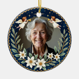 Ornamento De Cerâmica Estrela de Natal com Luz em Memória de 2 lados