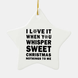Ornamento De Cerâmica Estrela de Natal Dizer Coisas Doces ao Pé do Ouvid