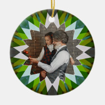 Estrela de Natal Verde Personalizada com Foto da F