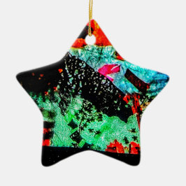 Ornamento De Cerâmica Estrela de ornamentação abstrato, flor seca clara