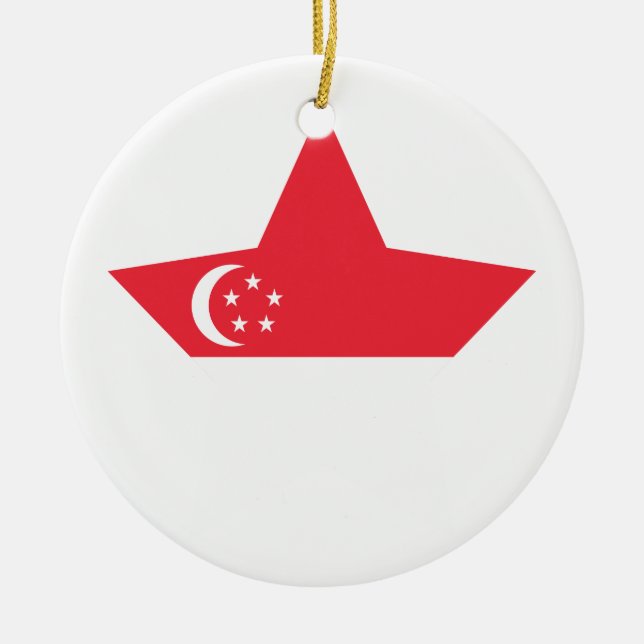 Ornamento De Cerâmica Estrela de Singapore (Frente)