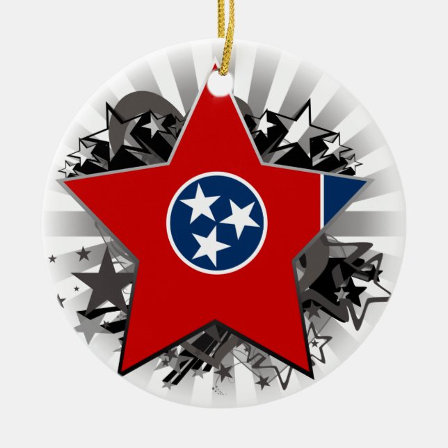 Ornamento De Cerâmica Estrela de Tennessee (Frente)