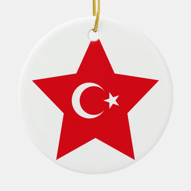 Ornamento De Cerâmica Estrela de Turquia (Frente)
