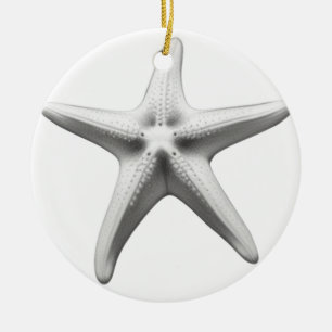 Ornamento De Cerâmica Estrela-do-mar preta e branca