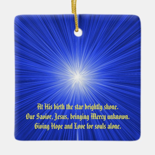 Ornamento De Cerâmica Estrela do Natal (Frente)