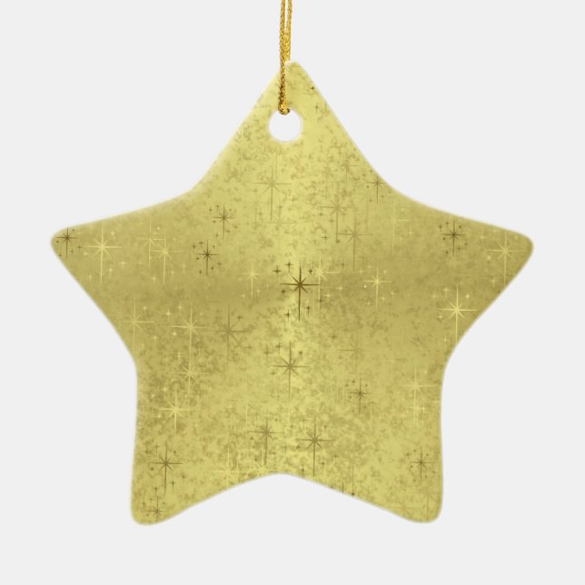 Ornamento De Cerâmica Estrela dourada (Frente)