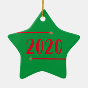 Ornamento De Cerâmica Estrela Em Forma 2020 Natal Personalizado