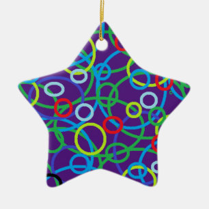 Ornamento De Cerâmica Estrela em forma de círculos personalizada de Nata