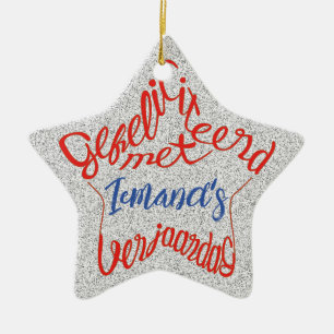Ornamento De Cerâmica Estrela 'Feliz Aniversário'