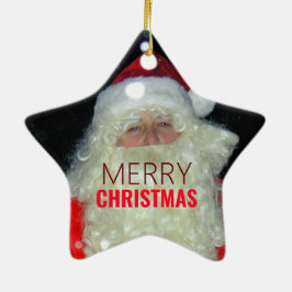 Ornamento De Cerâmica Estrela Fotográfica de Natal