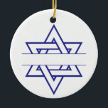 Ornamento De Cerâmica Estrela Judaica<br><div class="desc">Traga luz bonita para Hanukkah com uma nova estrela incrível de David!</div>