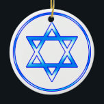 Ornamento De Cerâmica Estrela Judaica de David Ornament<br><div class="desc">Jewish Star: David Holiday Ornament</div>
