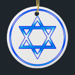Ornamento De Cerâmica Estrela Judaica de David Ornament<br><div class="desc">Jewish Star: David Holiday Ornament</div>