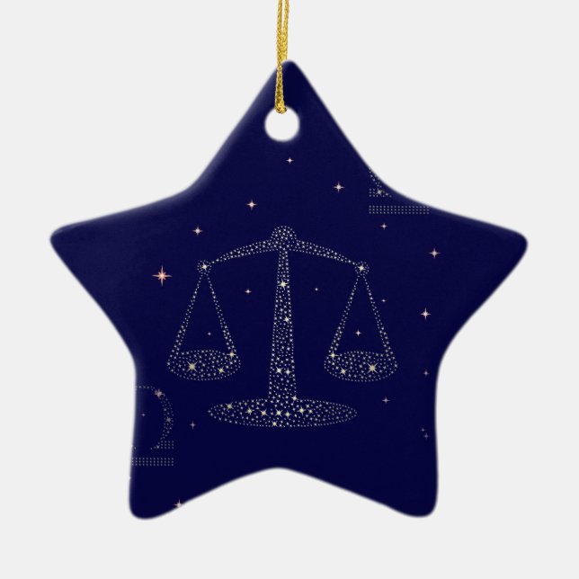 Ornamento De Cerâmica estrela libra (Frente)