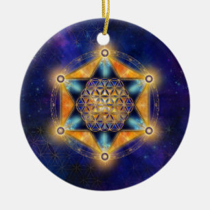 Ornamento De Cerâmica Estrela Merkaba - Geometria Sagrada