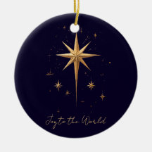 Estrela Norte Dourada Elegante em fundo azul profu