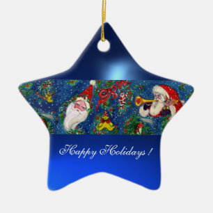 Ornamento De Cerâmica ESTRELA NOTURNA DE NATAL E papais noeis