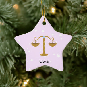 Ornamento De Cerâmica Estrela redonda branca da libra