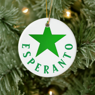 Ornamento De Cerâmica Estrela Verde