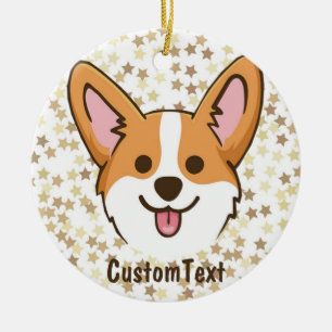 Ornamento De Cerâmica Estrelas de Cão-Papoeiro Personalizadas Pembroke 
