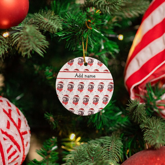 Ornamento De Cerâmica Estrelas de Natal de Cachorro Newfypoo (Criador carregado)