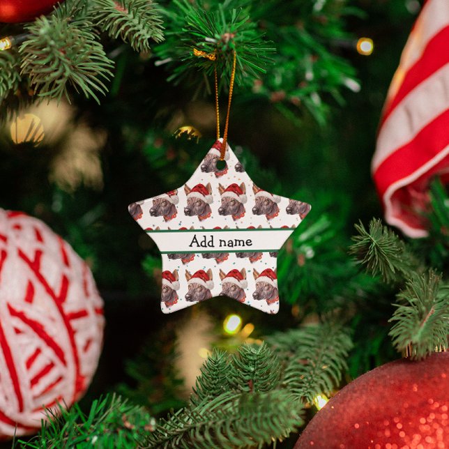 Ornamento De Cerâmica Estrelas de Natal de Cachorro Sem Cabelo Mexicano (Criador carregado)