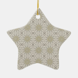 Ornamento De Cerâmica Estrelas de Natal de Prata Brilhante