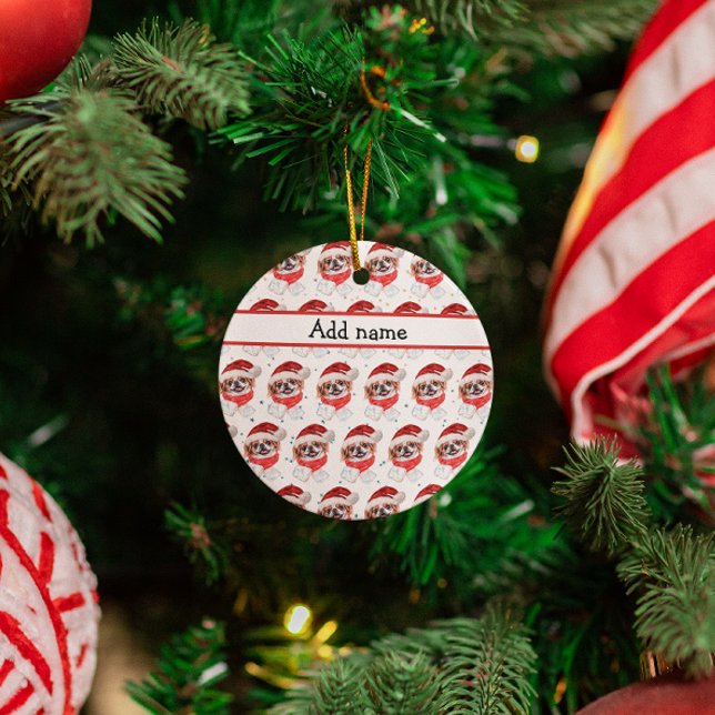 Ornamento De Cerâmica Estrelas de Natal do Cachorro Japonês (Criador carregado)