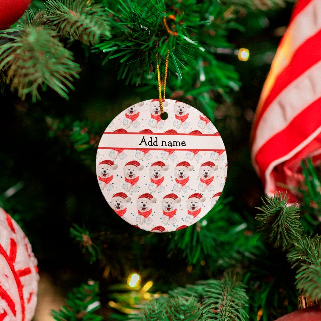 Ornamento De Cerâmica Estrelas de Natal Samoyed Dog Breed (Criador carregado)