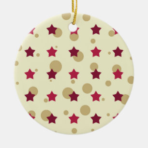 Ornamento De Cerâmica Estrelas E Círculos Dourados E Amorango
