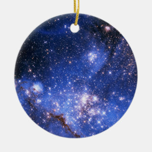 Ornamento De Cerâmica Estrelas Embrionárias Azul de Queda