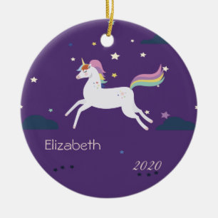Ornamento De Cerâmica Estrelas mágicas de Unicórnio,Nuvens