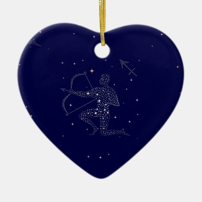 Ornamento De Cerâmica estrelas sagitário (Frente)