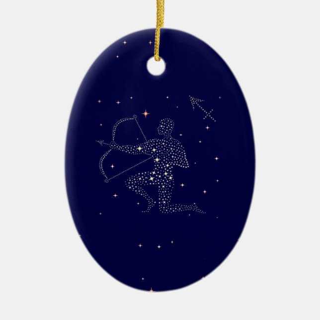 Ornamento De Cerâmica estrelas sagitário (Frente)