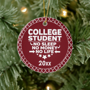 Ornamento De Cerâmica Estudante universitário Sem dinheiro para dormir