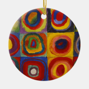 Ornamento De Cerâmica Estudo de Cor de Kandinsky Quadrados Quadrados Col