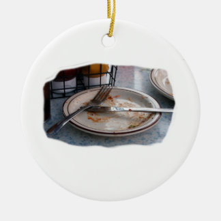 Ornamento De Cerâmica Esvazie o design comido de Foodie da comida da