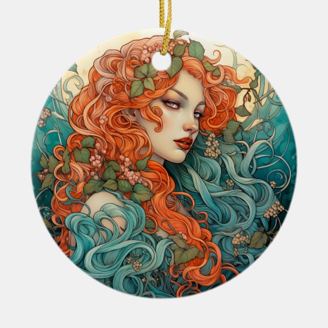 Ornamento De Cerâmica Eterno clássico, Dia de os namorados (Frente)