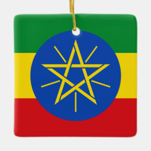Ornamento De Cerâmica Ethiopia (Ethiopian) Flag
