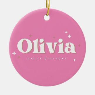 Ornamento De Cerâmica Etiqueta de Presente de Cerâmica Feliz Aniversário