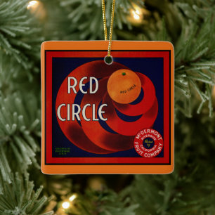 Ornamento De Cerâmica Etiqueta de Taxa de Fruta Vintage Laranjas do Círc