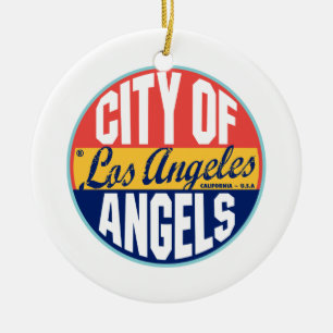Ornamento De Cerâmica Etiqueta do vintage de Los Angeles