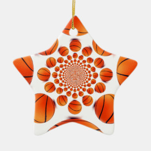Ornamento De Cerâmica Eu adoro basquete