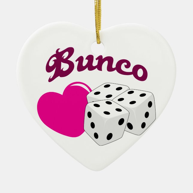 Ornamento De Cerâmica Eu Adoro Bunco (Frente)