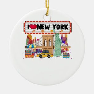 Ornamento De Cerâmica Eu adoro Ícones Nova Iorque NY Suvenir Estátua de 